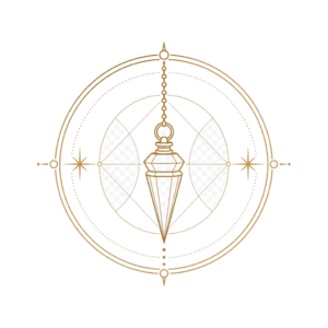 Goldenes Pendel-Symbol fuer Radiaesthesie bei AlchemieX