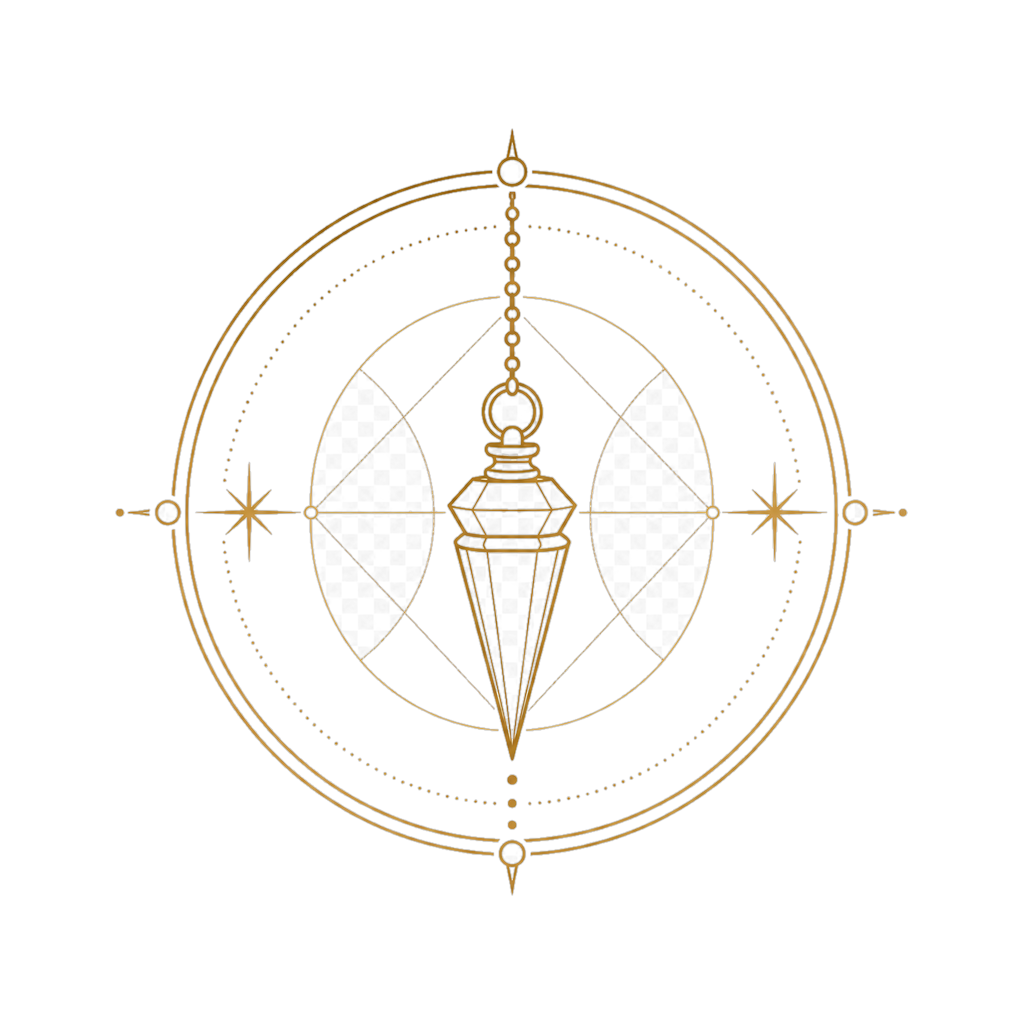 Goldenes Pendel-Symbol fuer Radiaesthesie bei AlchemieX
