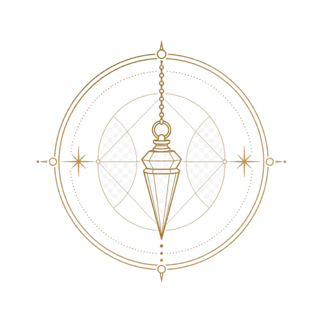 Goldenes Pendel-Symbol fuer Radiaesthesie bei AlchemieX